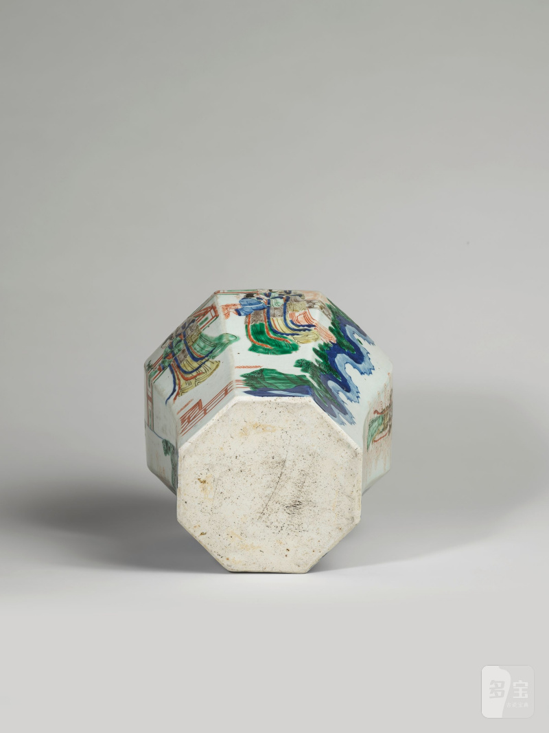 過渡期 十七世紀 五彩人物圖八方蓋罐一對 | PAIRE DE VASES BALUSTRE EN PORCELAINE WUCAI - 图8